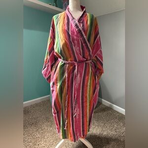 Far West Collective - Colorful Striped Austin Robe, One Size